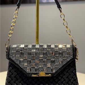 Elegant Black and Silver Handbag